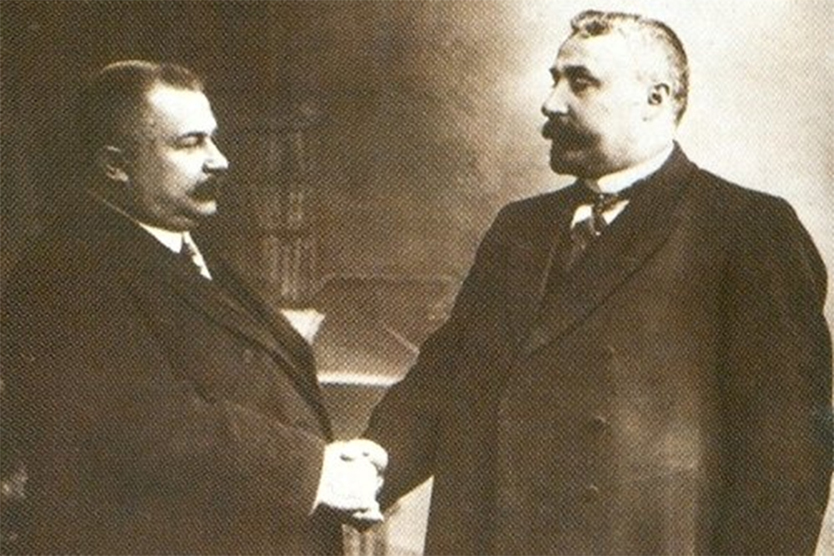 Аркадий Кошко (справа) и начальник Петербургской сыскной полиции Владимир Филиппов