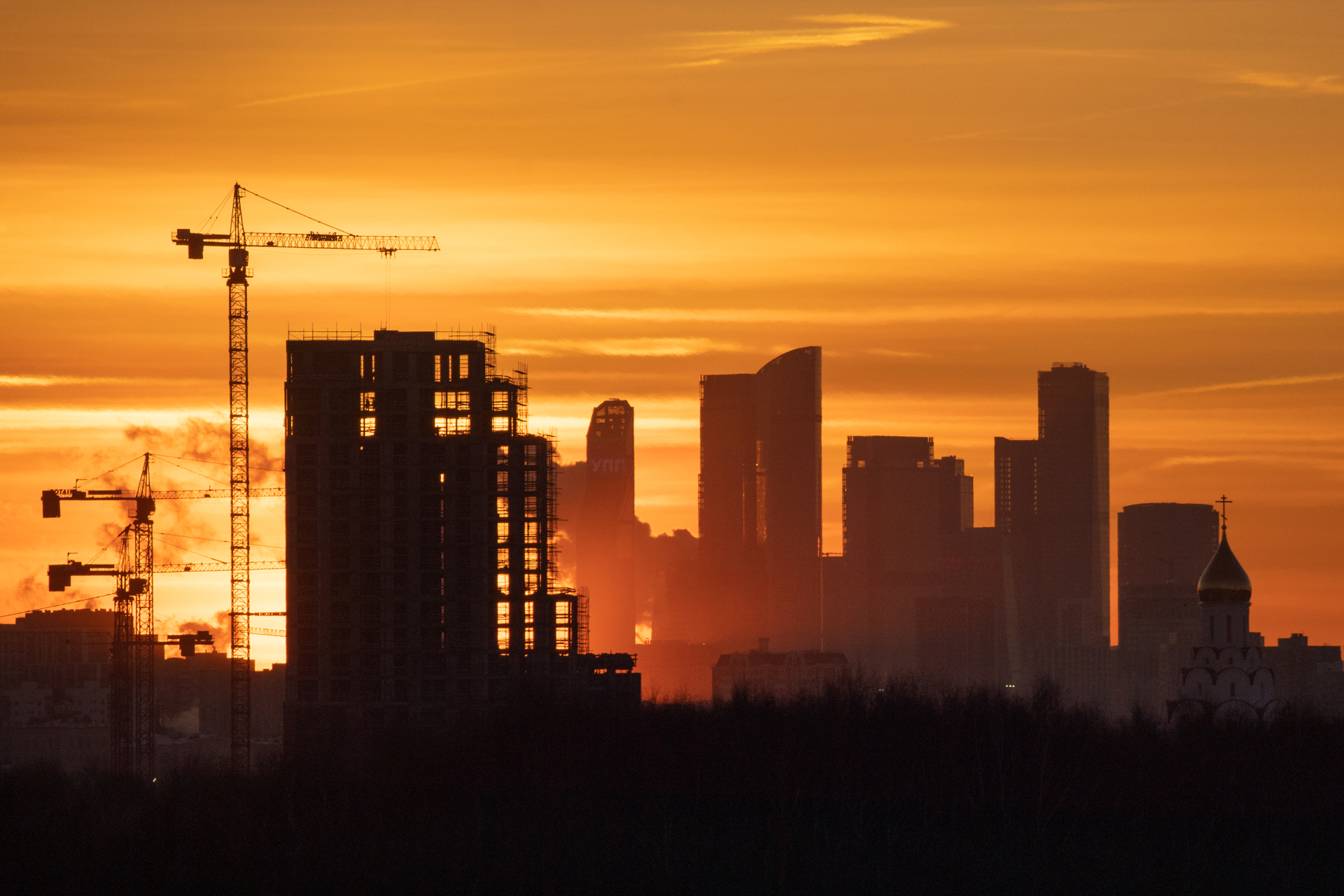 Вид на небоскребы делового центра «Москва-Сити»