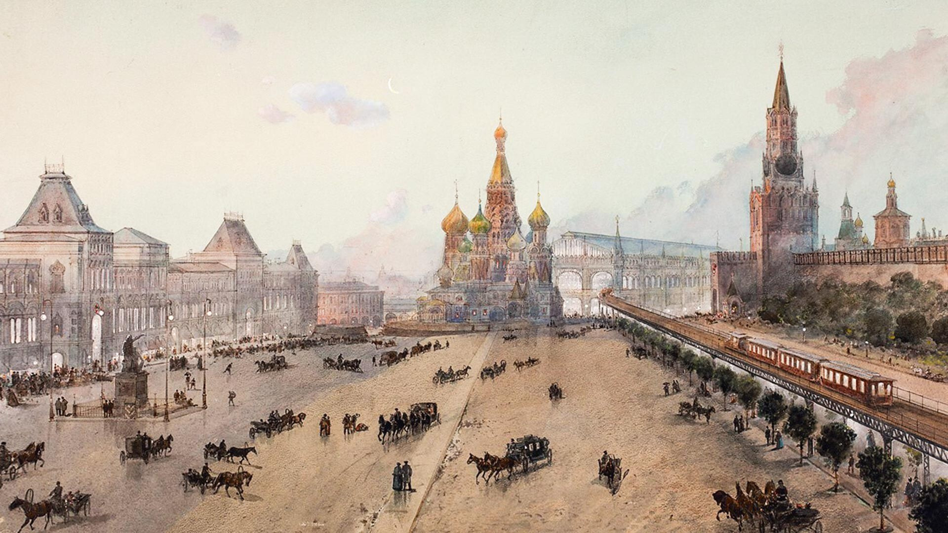 Проект Московского метро 1902 года на картине художника Николая Каразина