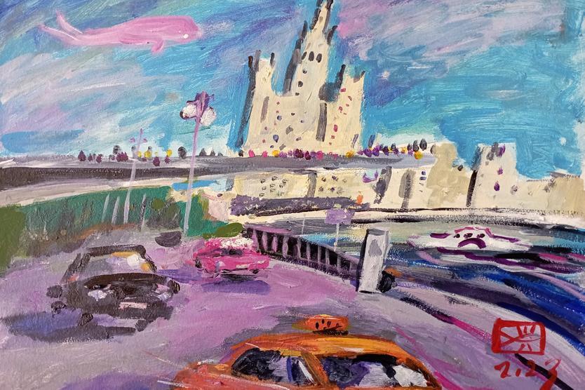 Художник Иорш рассказал о появлении китов на своих картинах с московскими пейзажами