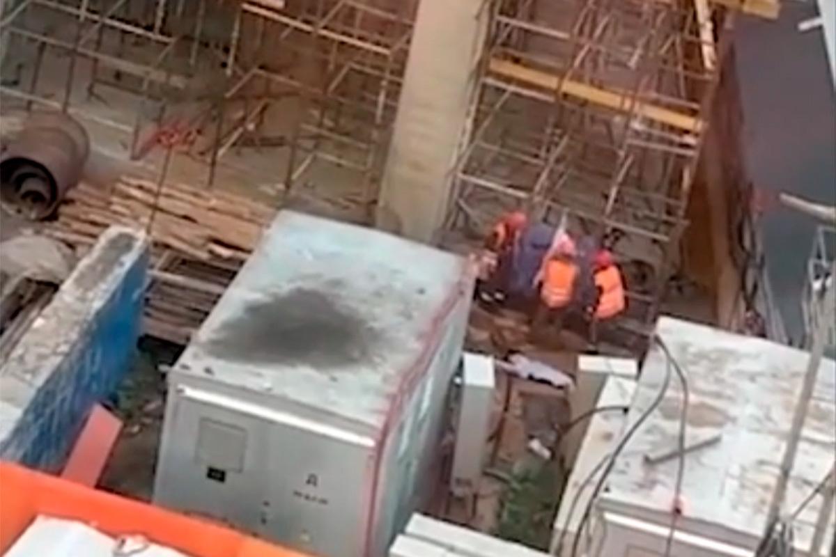 Зарезавшие барана на стройке в Москве рабочие попали на видео