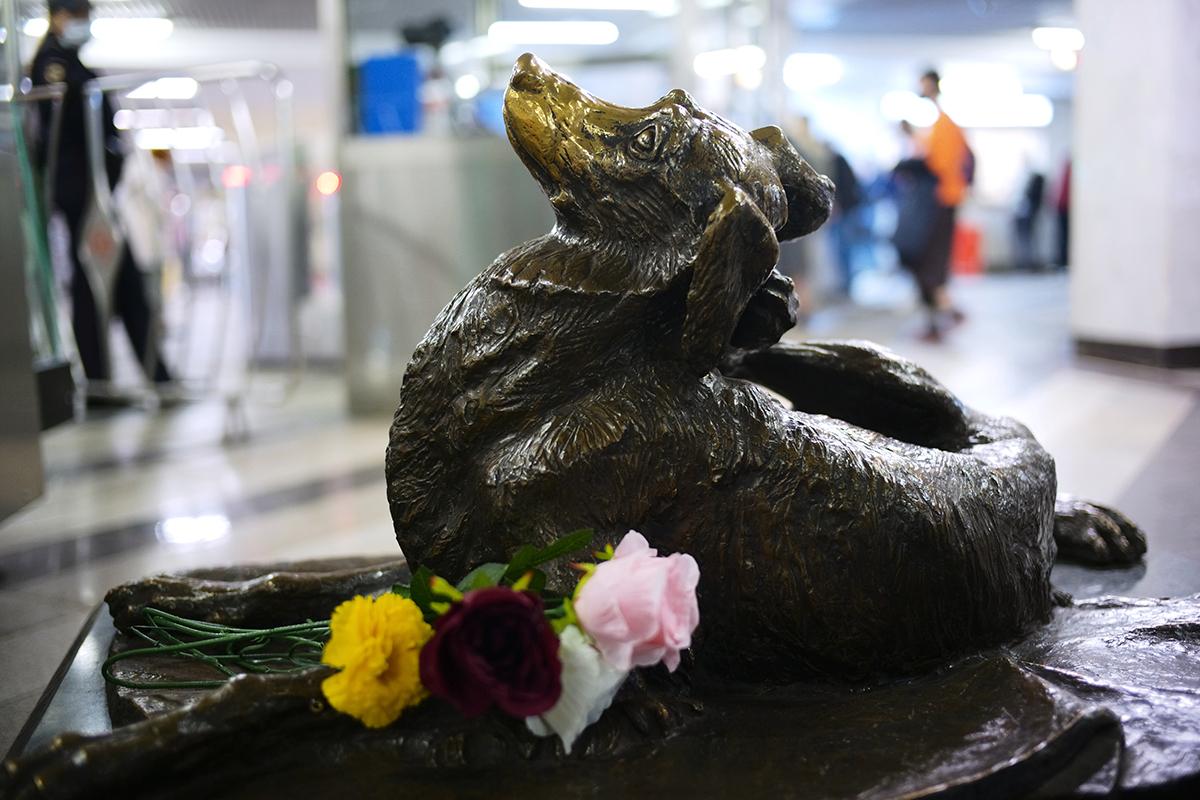 Москвичи вспомнили историю появления памятника собаке в метро