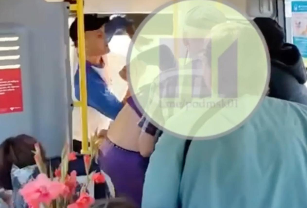 Драка в подмосковном автобусе попала на видео