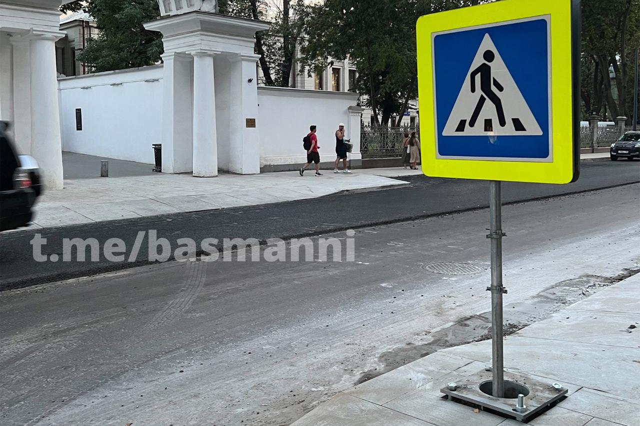 Необычный знак пешеходного перехода умилил москвичей