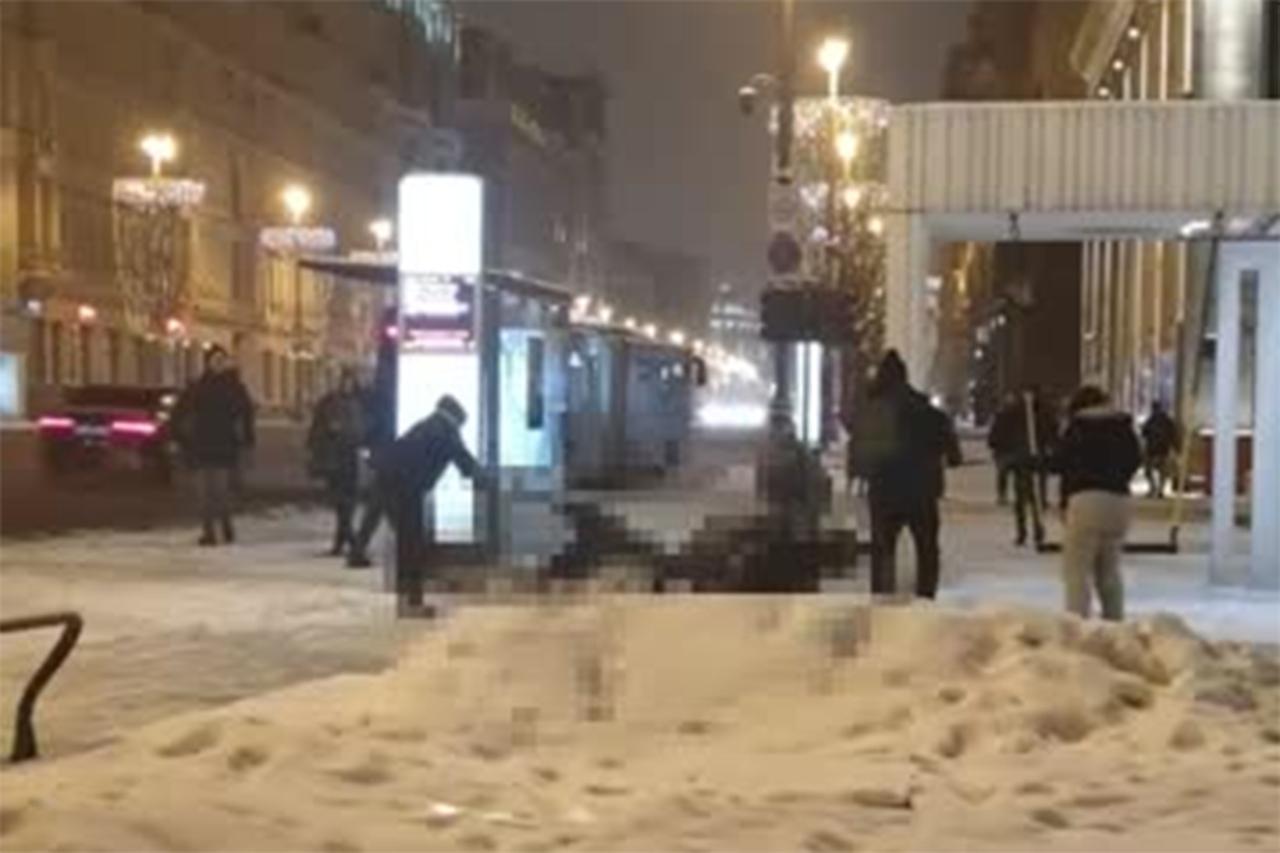 Убитая током лошадь в центре Москвы попала на видео