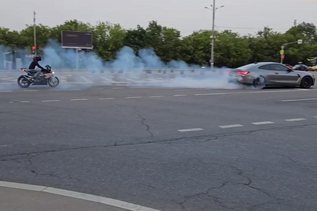Дрифт BMW и массовая мотогонка в Москве попали на видео