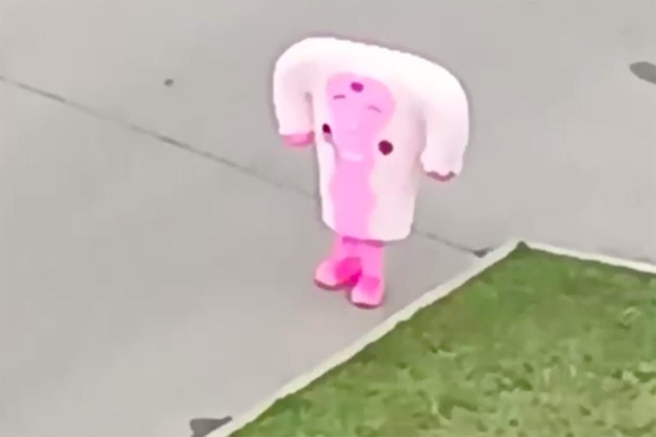 В Москве заметили и сняли на видео человека в ростовом костюме женской матки