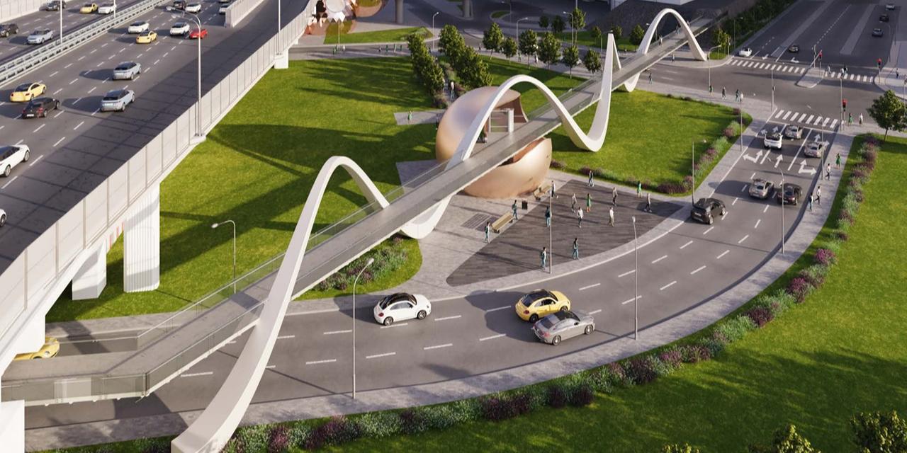 Москвичам показали проект нового 450-метрового пешеходного моста