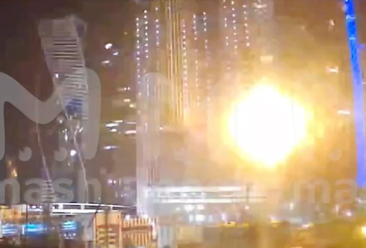 Вызванный БПЛА взрыв в здании «Москвы-Сити» попал на видео