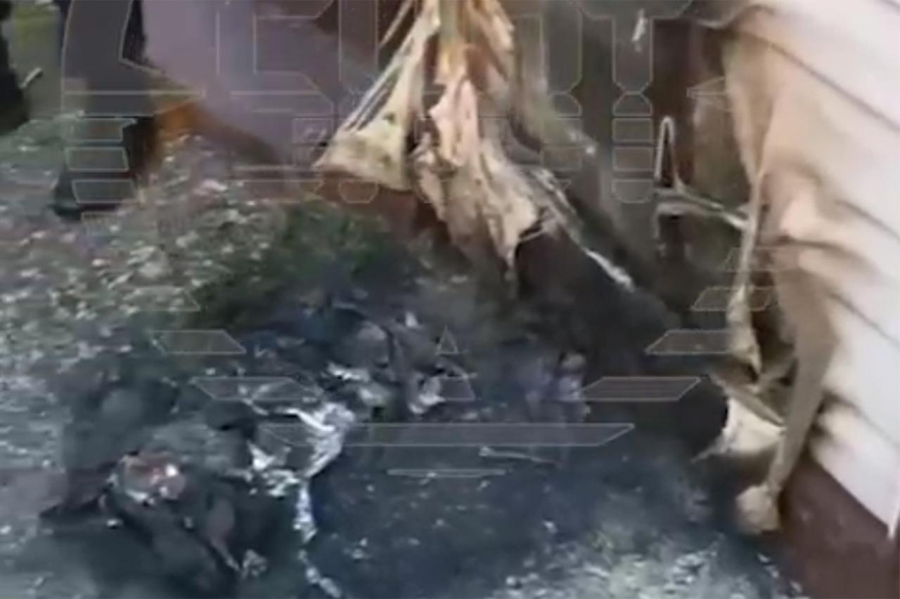 Последствия падения беспилотника в Подмосковье попали на видео