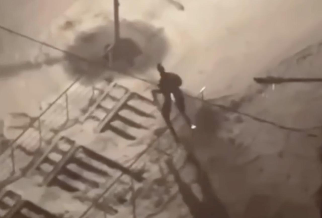 Лыжный фристайл в московском парке попал на видео