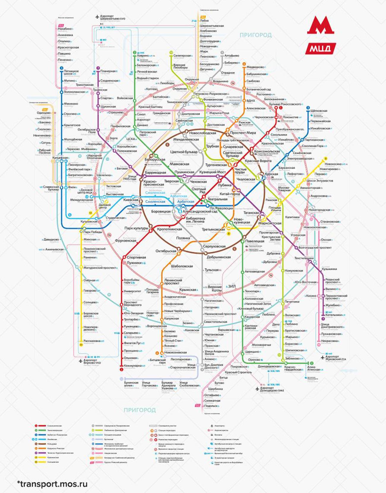 Большая кольцевая линия метро - станции на карте Москвы