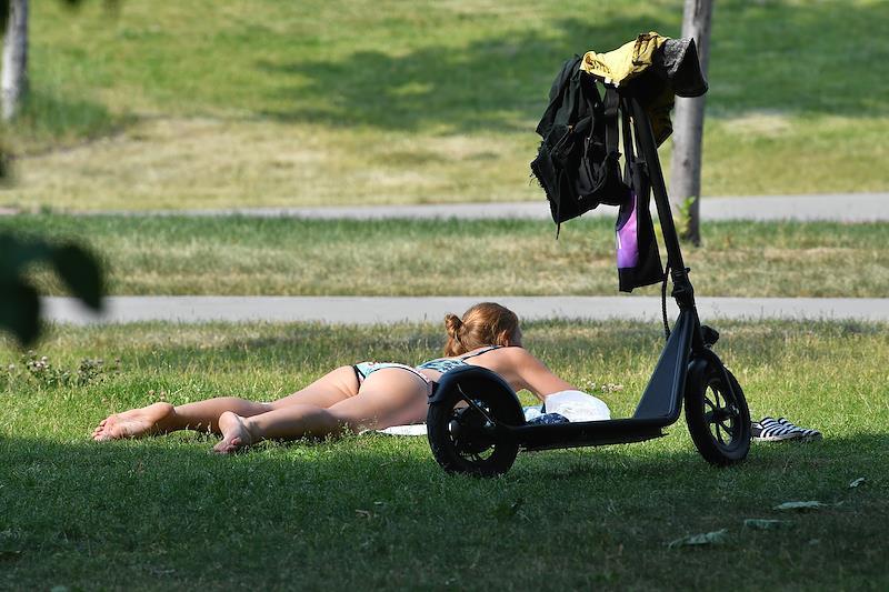 Загорающие в городе москвичи вызвали споры у пользователей сети