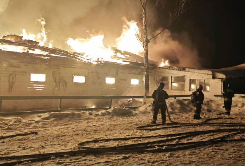 Несколько лошадей погибло в пожаре в столичном конном центре